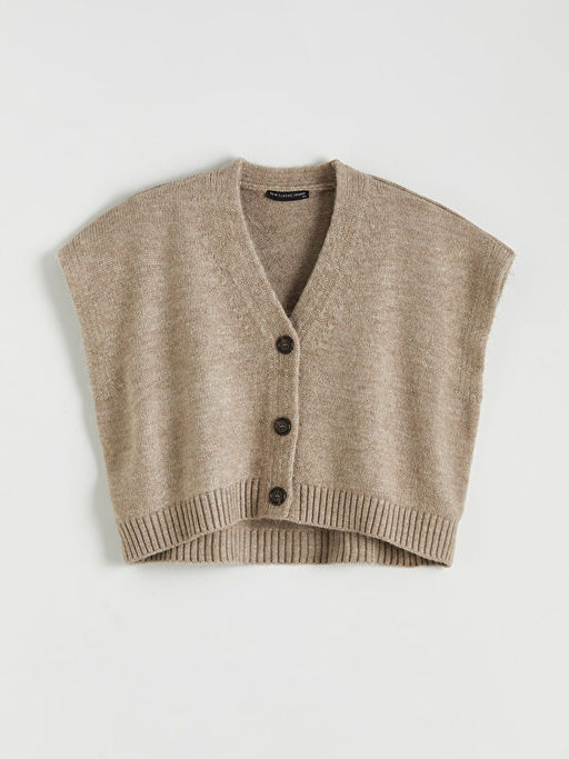 V Yaka Oversize Kad?n Triko Yelek