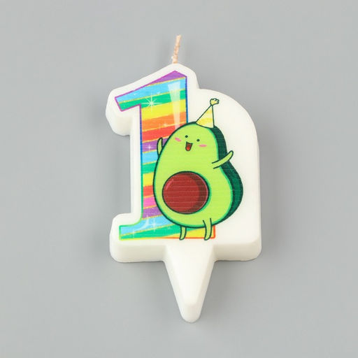 Свеча в торт Авокадо, цифра 1, 6,5 см - Страна карнавалия фото 3