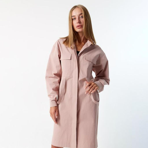 Платье женское короткое с карманами MIST, розовое, размер 40-42