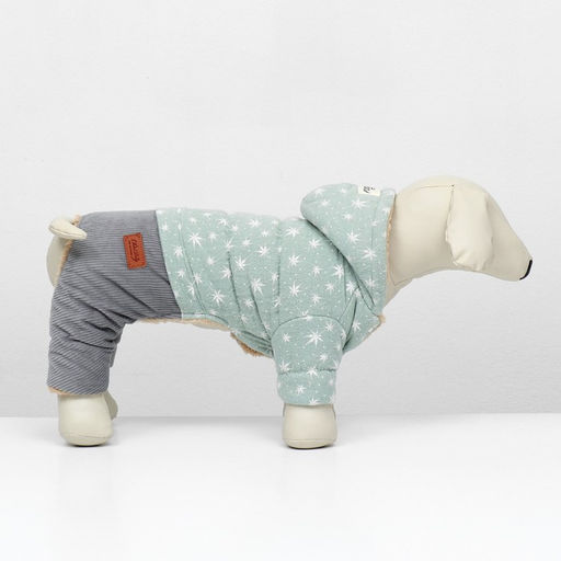 Комбинезон Прогулка, размер XS (ДС 20, ОГ 33, ОШ 23 см, до 3 кг), серо-зелёный - Simaland фото 2