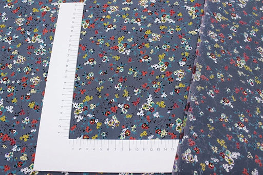 Штапель Премиум Виринея цв.т.лазурно-серый винтаж, ш.1.45м, вискоза-100%, 120гр/м.кв - Купава фото 5