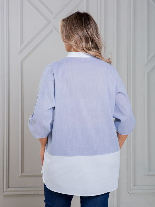 Блузка 1472 в стиле колорблок - Novita фото 5