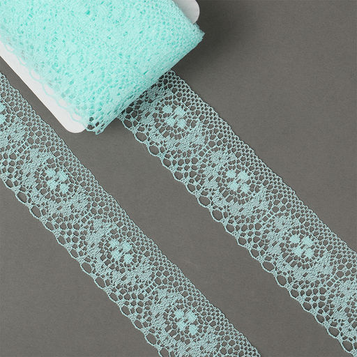 Кружево-трикотаж KRUZHEVO арт.TBY 1660 шир.40мм цв.08 мятный уп.9,14м