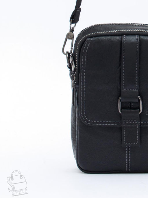 Сумка мужская кожаная 8612S black Fuzhiniao