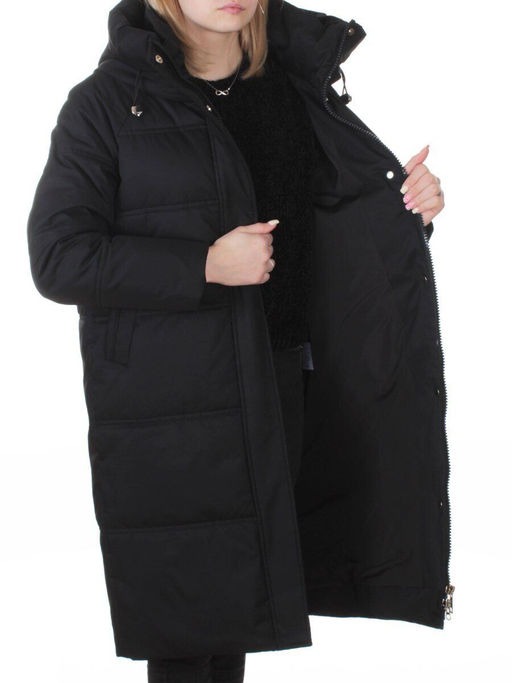 H24-620 BLACK Куртка зимняя женская (200 гр. холлофайбер)