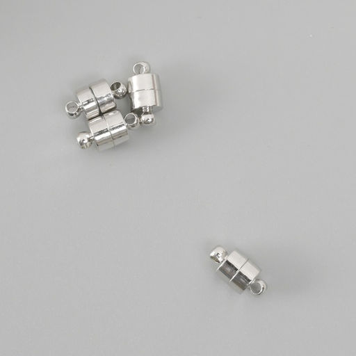 Цена за 4 шт. Застёжка магнитная металл серебро 0.7×1.2×0.7 см, (набор 2 половинки)
