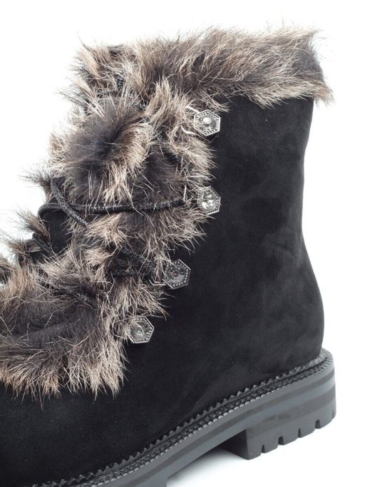 04-AH25-2 BLACK Ботинки зимние женские (натуральная замша, натуральный мех) - Фабричный китай фото 8