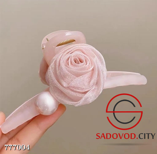 Заколка-краб с цветком и с жемчугом - Bruno фото 4