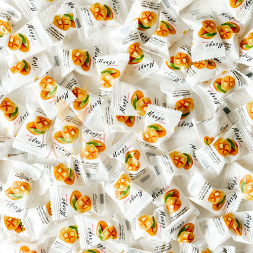 МОЛОЧНЫЕ ИРИСКИ С ЖЕЛЕЙНОЙ НАЧИНКОЙ МАНГО FRU TI MI, 320 гр