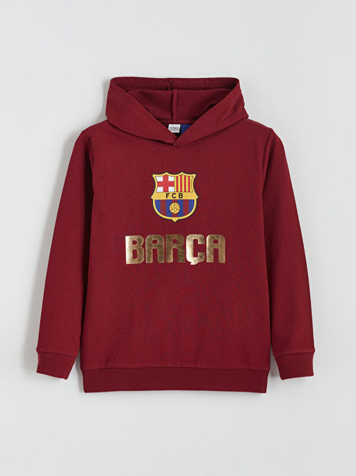 Kap??onlu Barcelona Bask?l? Erkek ?ocuk E?ofman Tak?m?