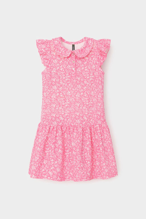 Crockid _ КР 5928-1/неоновый розовый,цветочки к555 платье для дев  фото 6