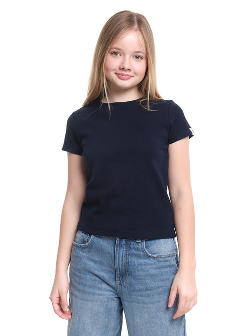 Футболка в рубчик 22-0210 синий