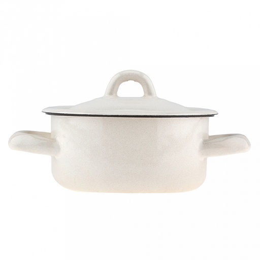 Жемчужная Кастрюля эмалированный 0,6л, металлическая крышка (Россия) - Домашняя мода фото 2