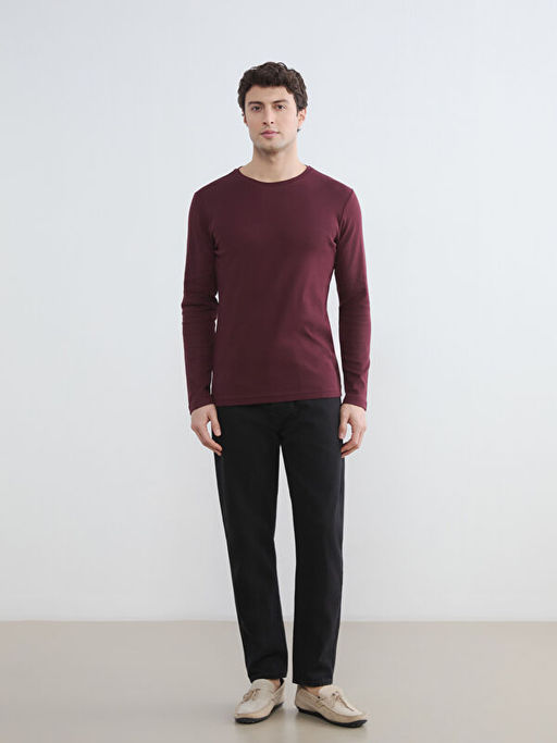 Bisiklet Yaka Uzun Kollu Erkek Ti??rt