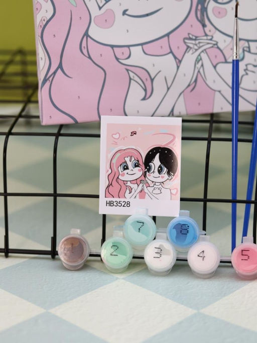 Картина по номерам на подрамнике Draw Me! Two girlfriends, (20*20 см)