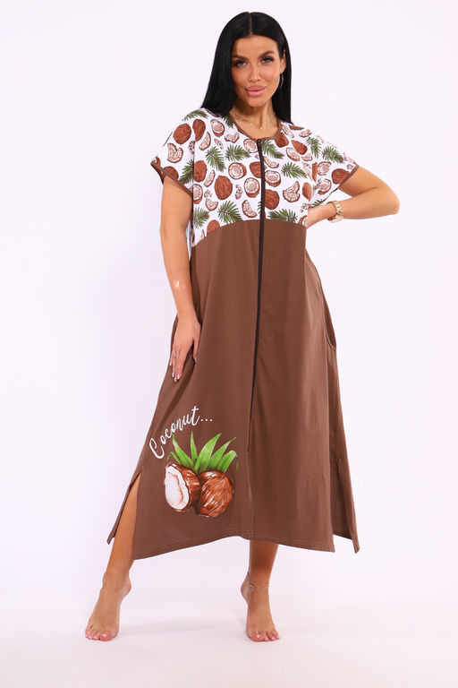 Халат на молнии Кокос