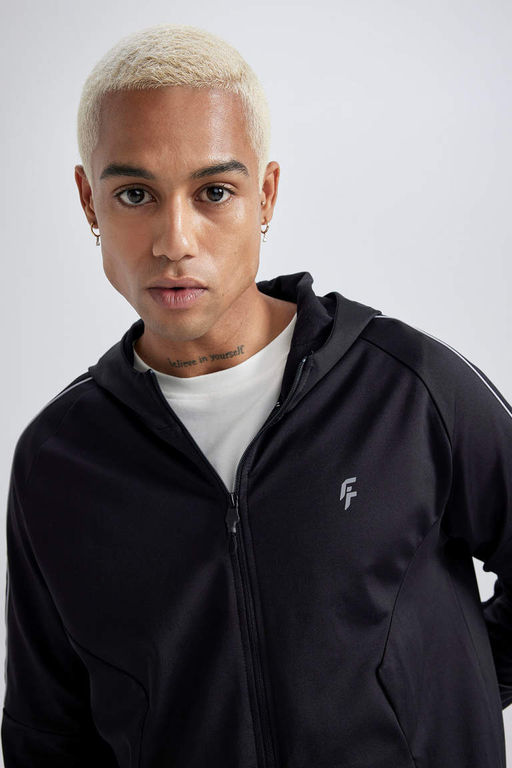 DeFactoFit Кардиган приталенного кроя на молнии из ткани для дайвинга и скуба  фото 5