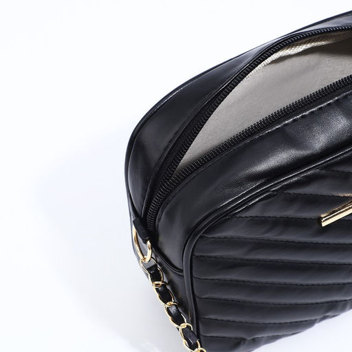 Сумка кросс-боди, маленькая, женская, на длинном ремне, чёрная