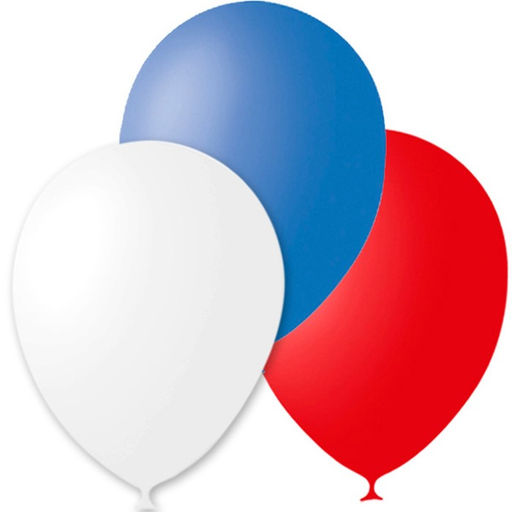 Воздушные шары латексные 12" «Триколор», 30 шт., МИКС