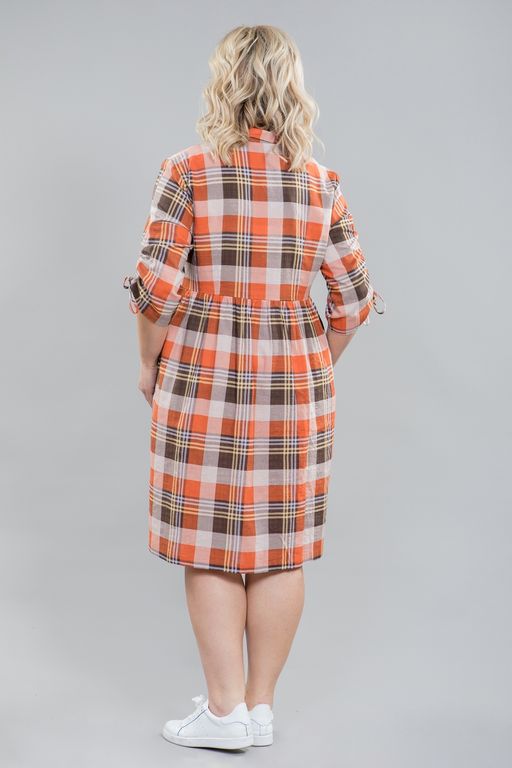 Платье 1175 рыжая клетка - Novita фото 4
