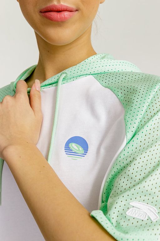 Футболка Хлопок Белый/салатовый