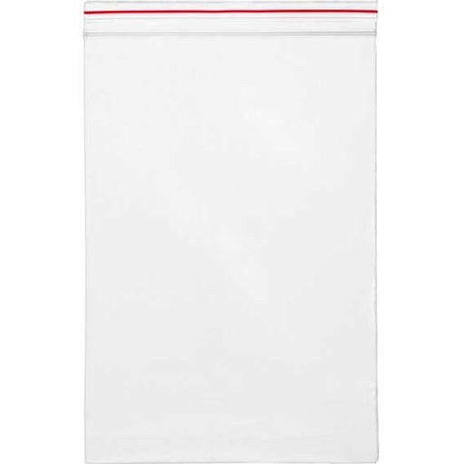 Пакет упаковочный с замком Zip Lock 100x150 мм, ПНД, 35 мкм, прозрачный, с красной полосой на zip-застежке, 100 шт в упаковке