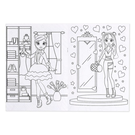 Раскраски детские набор Для девочек, 4 шт. по 16 стр., А4