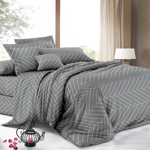 Постельное белье, комплект Дуэт (семейный) "№1", 5 предметов: 2 пододеяльника 145х215см, евро-простыня 220х240см, 2 наволочки 70х70см, микрофибра 80г/м2, упаковка "классическая" ПВХ 34,5х41см, "Домашняя мода" (Россия)