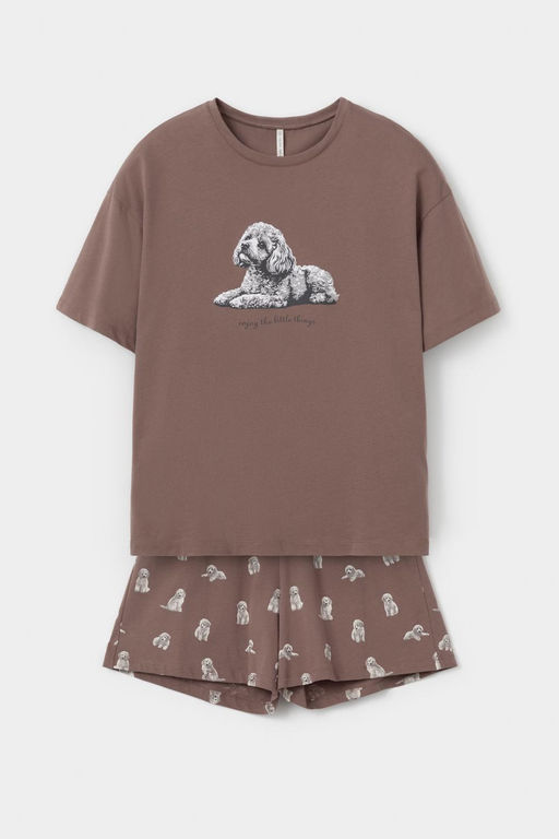 Е 20195/капучино,забавные пудели пижама жен - Very neat фото 2