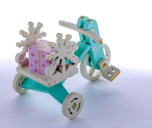 Елочная игрушка - Детский велосипед с багажником 56GG64-25804 SnowFlake - Idh фото 3