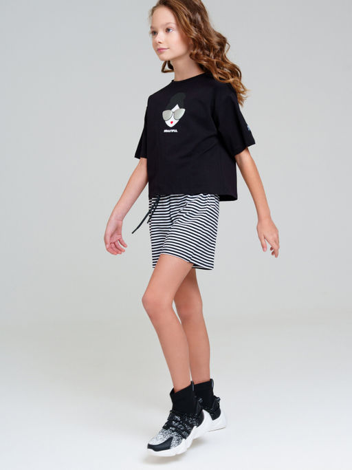 12521739 Комплект для девочек: фуфайка (футболка), шорты - Playtoday фото 2