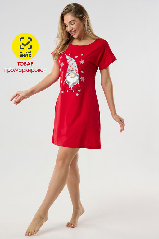 Туника новогодняя домашняя большие размеры Туж-гном