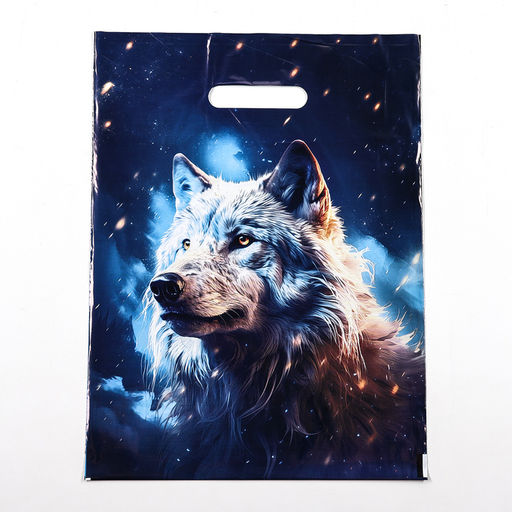 Цена за 20 шт. Пакет «Волк», полиэтиленовый с вырубной ручкой, 30×40 см, 50 мкм