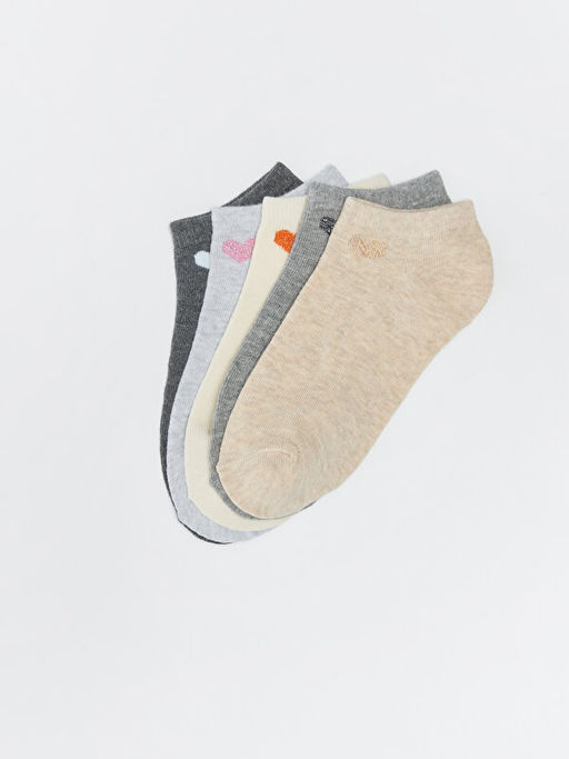 Simli Bask?l? Kad?n Patik ?orap 5li Paket - Waikiki фото 2