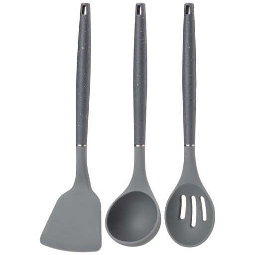 НАБОР ИЗ 9ПР: 5 НОЖЕЙ, ПОЛОВНИК, ЛОПАТКА И ШУМОВКА, ПОДСТАВКА ЦВЕТ СЕРЫЙ AGNESS  фото 4