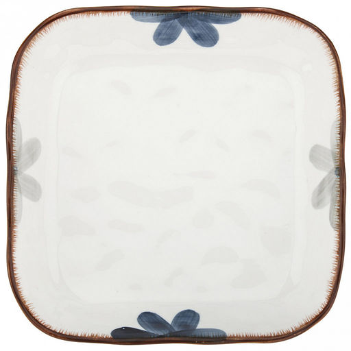 Аквилегия Тарелка глубокая фарфоровая 200х200мм h40мм, 800мл, квадратная, с деколью, волнистый край, отводка (Китай) - Домашняя мода фото 2