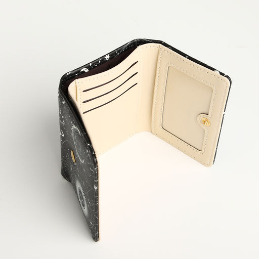 Кошелёк женский на кнопке, 10.5×2.5×8.5 см, чёрный/белый