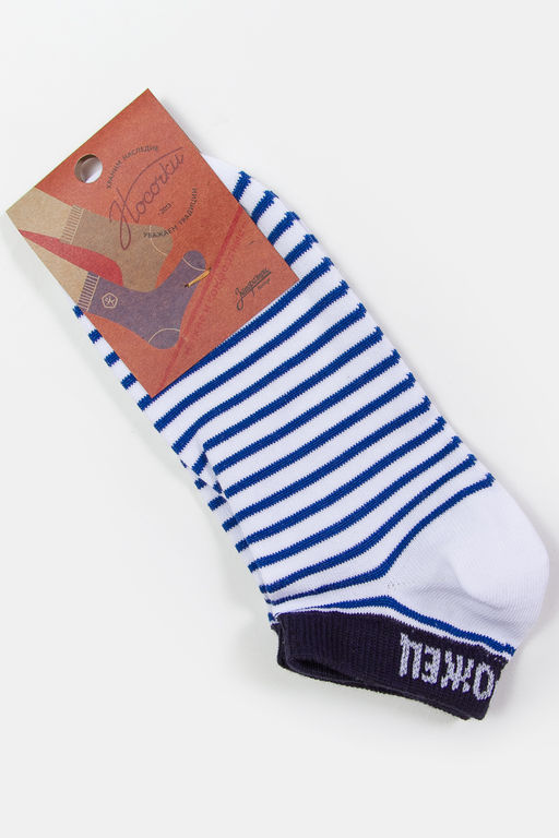 Носки ЗАПОРОЖЕЦ Матроска короткие БЕЛО-СИНИЙ  фото 3