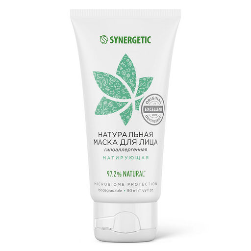 Натуральная маска для лица матирующая, 50 мл - Synergetic фото 2