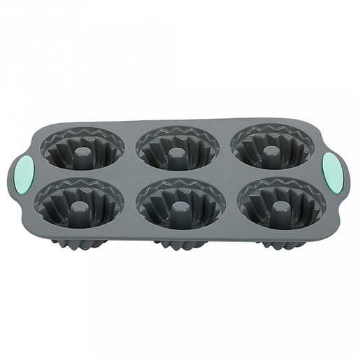 Форма для кексов "Linea Silicone", 6 ячеек, фигурная, силикон, "Regent" (Китай)