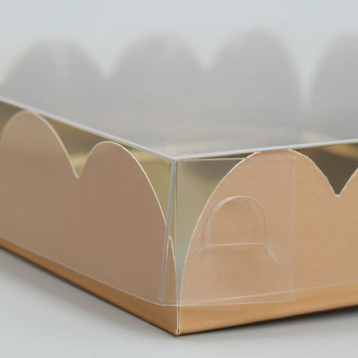 Цена за 5 шт. Коробка для печенья, кондитерская упаковка с PVC крышкой, «Игристая», 13 х 13 х 3 см