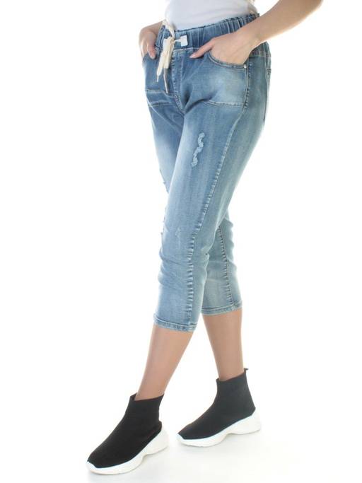 1113 LT. BLUE Джинсы женские 7/8 (95% хлопок, 5% спандекс) - Фабричный китай фото 3