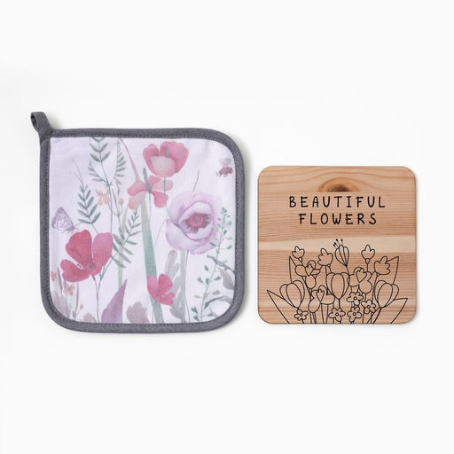 Набор кухонный Маки: прихватка 19?19 см, подставка под горячее