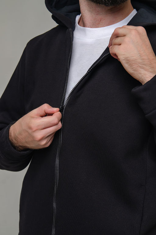 Арт. 69301 Толстовка мужская с начесом 50-58 (5 шт) Цвет:черный