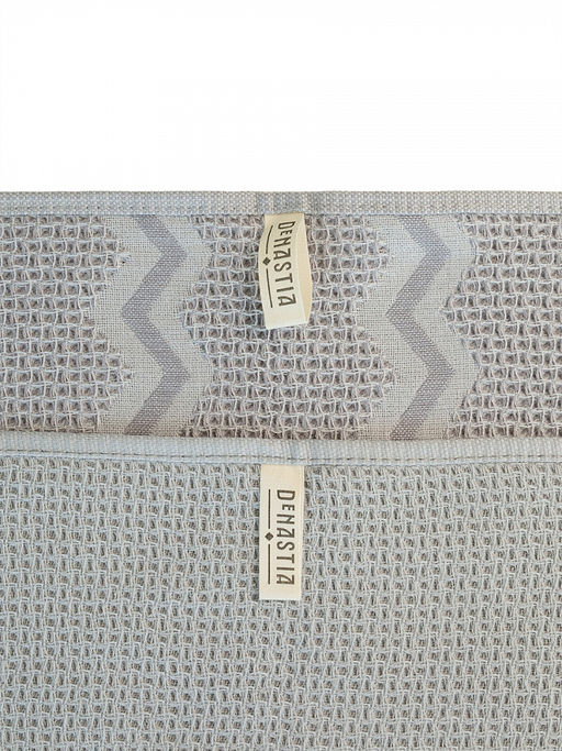 Набор кухонных полотенец 2шт 35x70 темно-серый вафельное полотно