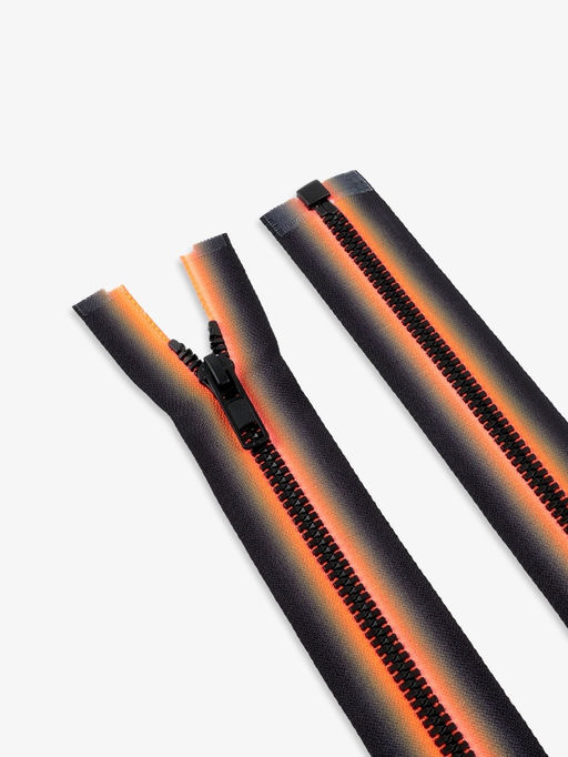 Цена за 10 шт. Молния «Трактор», №5, разъёмная, замок автомат, 50 см, оранжевая, чёрная