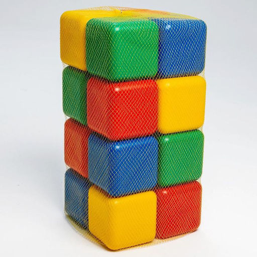 Кубики детские, пластиковые, цветные, 16 штук, 12×12 см