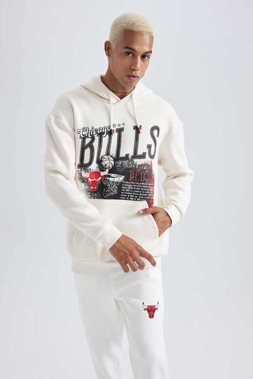 DeFactoFit Толстовка свободного покроя с капюшоном NBA Chicago Bulls  фото 4