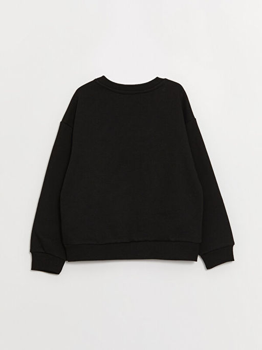 Bisiklet Yaka Bask?l? Uzun Kollu K?z ?ocuk Sweatshirt - Waikiki фото 3