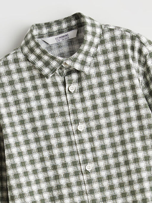 Uzun Kollu Ekose Erkek ?ocuk G?mlek